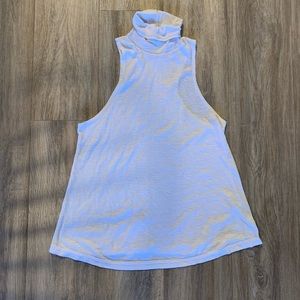 Free People White Turtleneck Racerback Tank